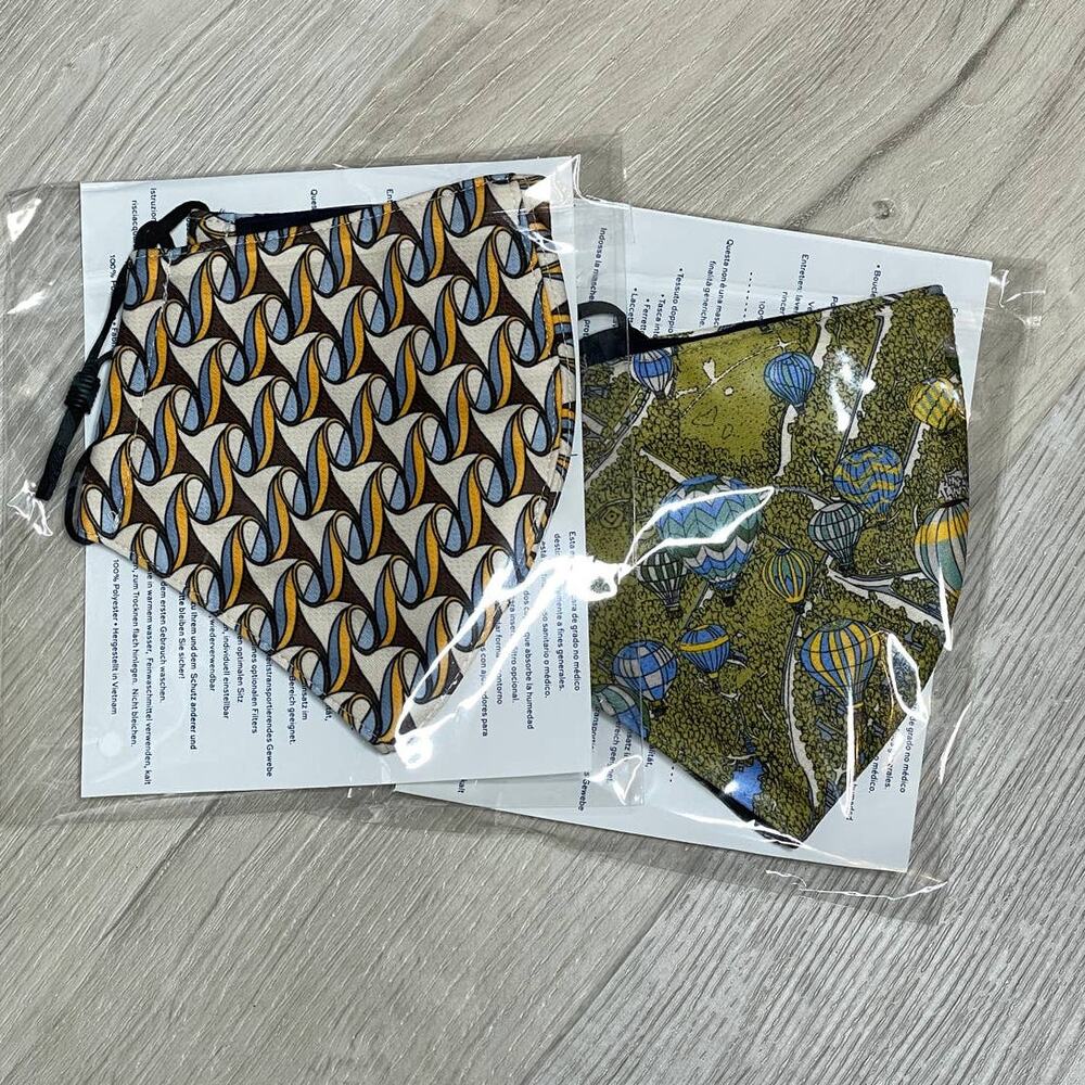 Tory Burch 2 Printed Two Layer Adjustable Face Mask New Limited Print